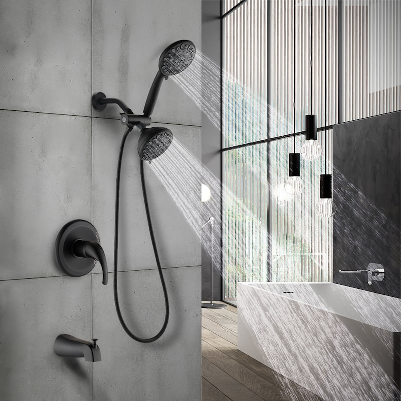 BATHLET Matte Black Bathtub Faucet and 2 in 1 Shower Faucet Set