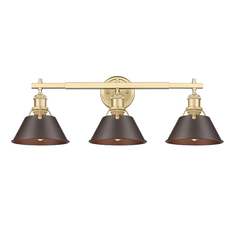 Orwell 3-Light Vanity Light in Brushed Champagne Bronze with Rubbed Bronze - Gold