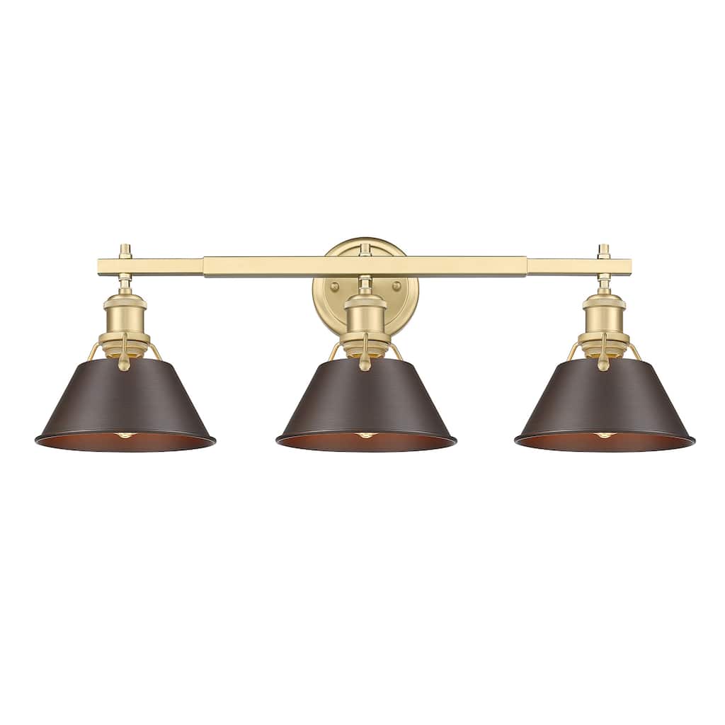 Orwell 3-Light Vanity Light in Brushed Champagne Bronze with Rubbed Bronze - Gold
