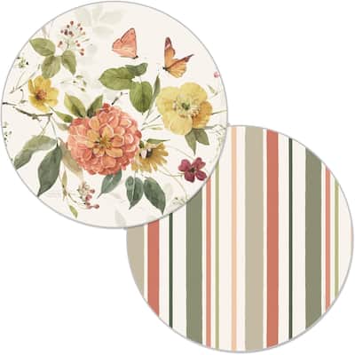 Wipe-Clean Reversible Round Shaped Placemats, Blessed by Nature, Set of 4, Made in The USA