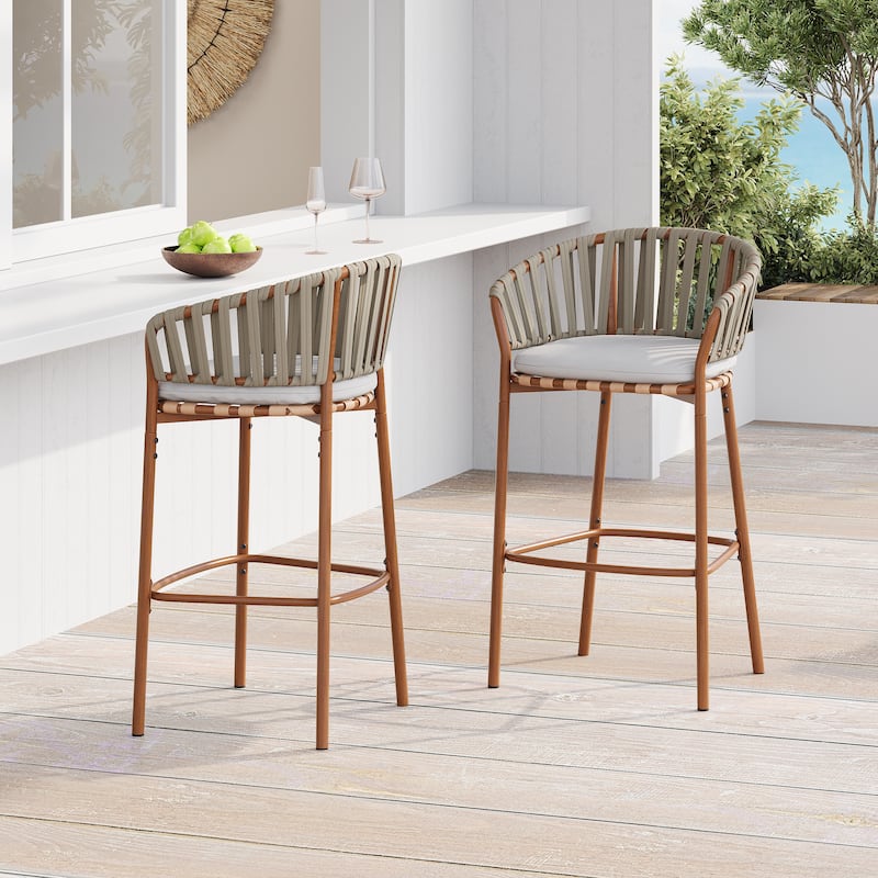 Christopher Knight Home - Marlow Outdoor Iron Barstool (Set of 2)