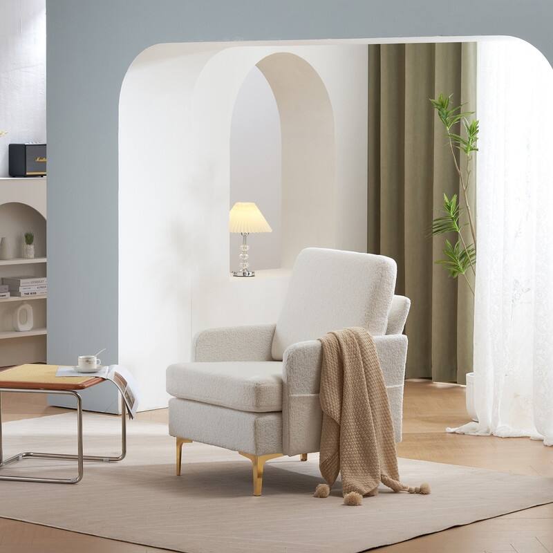 Upholstered Linen Accent Armchair