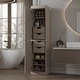 preview thumbnail 1 of 2, Palace Imports 100% Solid Wood Tall Narrow Raised Panel Bathroom Storage Cabinet, 16.5" W, 4 Drawers, 71.5" H Beige