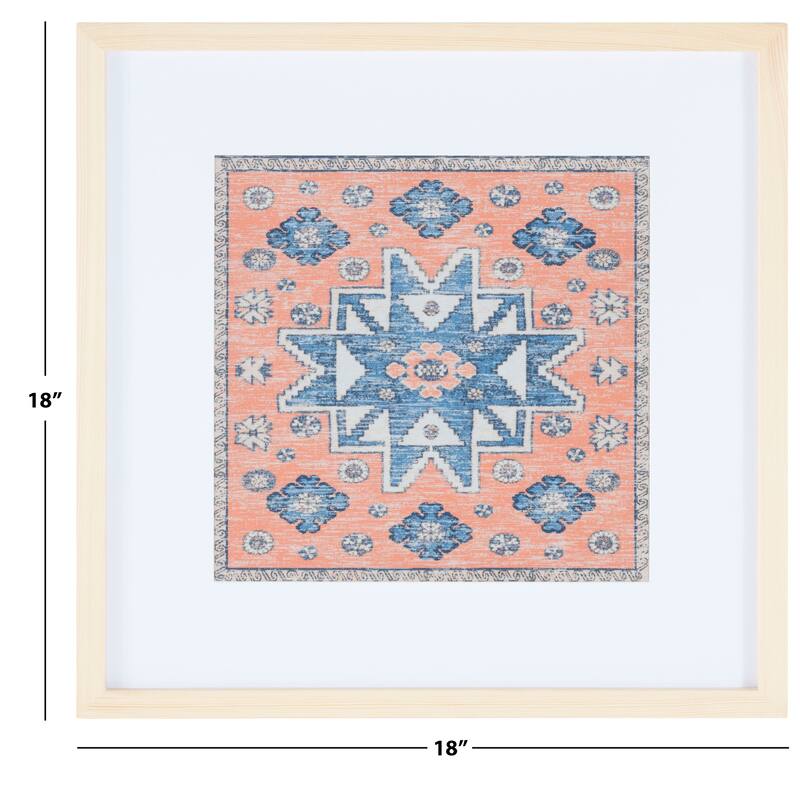 SAFAVIEH Anjana 18-inch Terracotta/Blue Framed Textile Wall Art