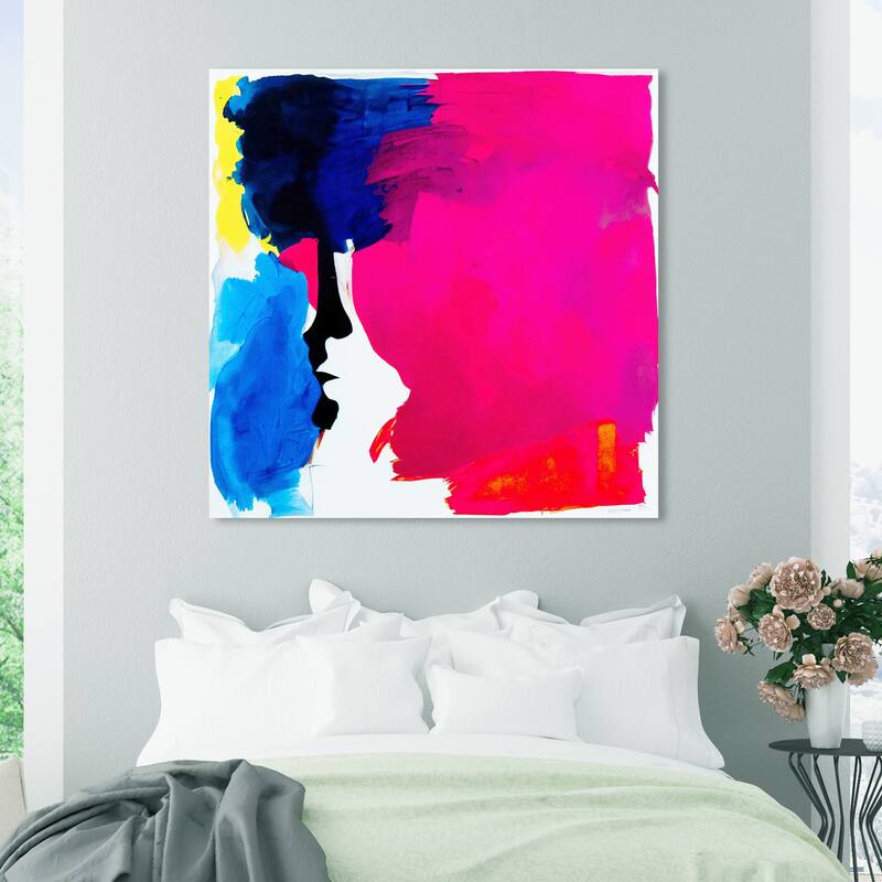 Wynwood Studio Abstract Neon Color Splash Pink and Hot Pink Modern & Contemporary Wall Art Canvas Print - 40 x 40