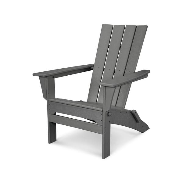 slide 2 of 19, POLYWOOD Quattro Folding Adirondack Slate Grey