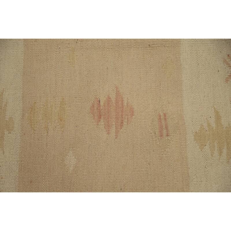 Hand Woven Oriental 100% Wool Carpet Southwestern Tribal Beige & Ivories Kilim Area Rug - 7' 0'' X 4' 9''