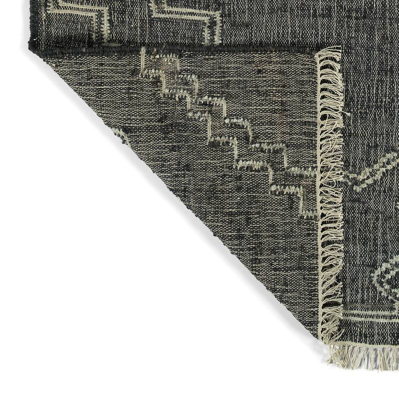Natural Jute Black Hand-Made Indoor Area Rug