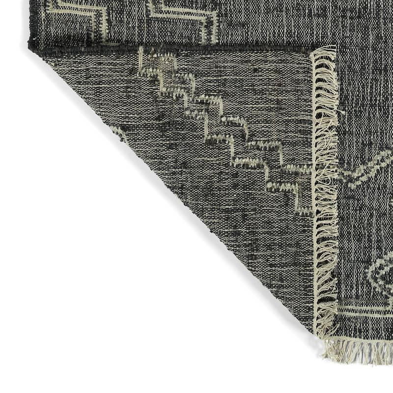 Natural Jute Black Hand-Made Indoor Area Rug