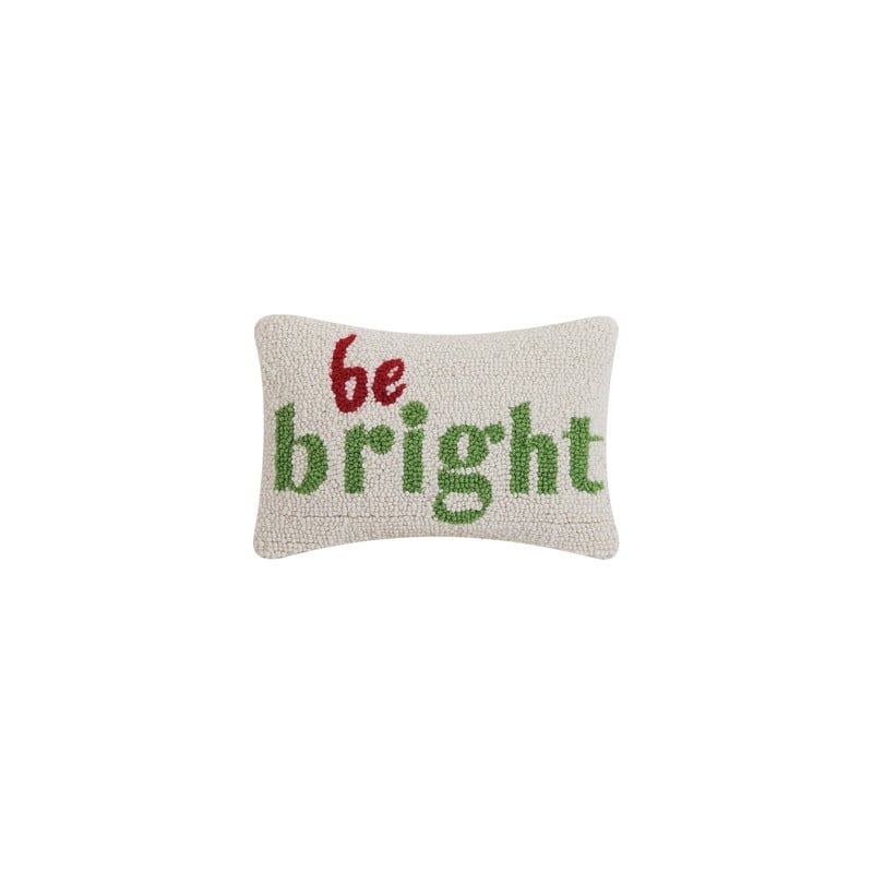 Be Bright Wool Hook Pillow - Multi - Specialty - Quotes & Sayings