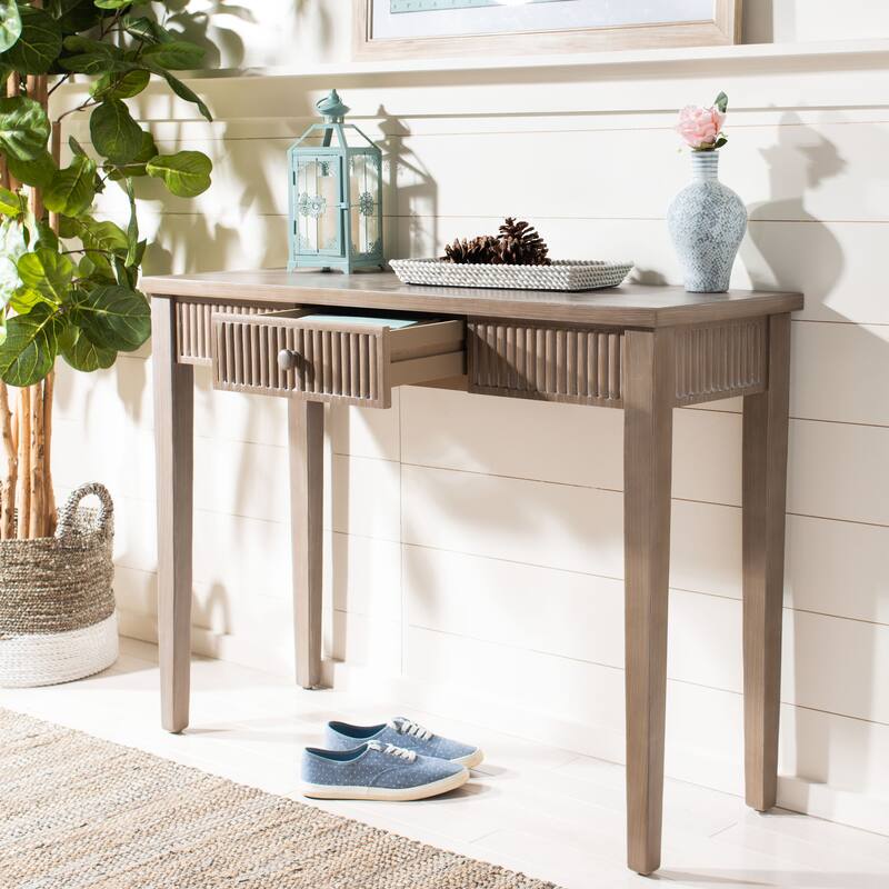 SAFAVIEH Loma Grey Console Table - 43.3" x 15.8" x 32" - 43Wx16Dx32H - Natural
