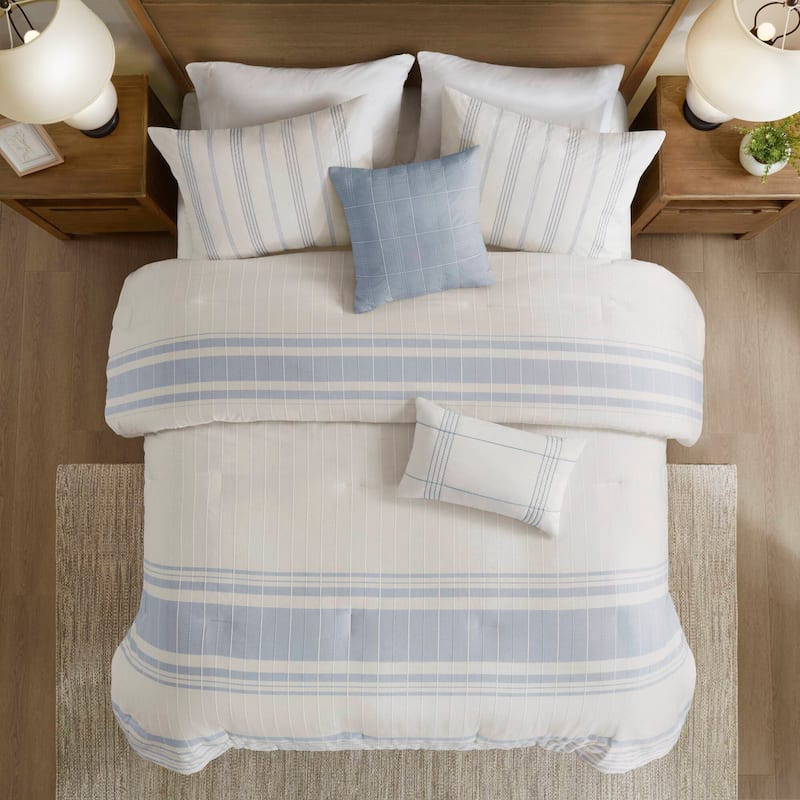 Harbor House Morgan 6 Piece Cotton Jacquard Oversized Comforter Set