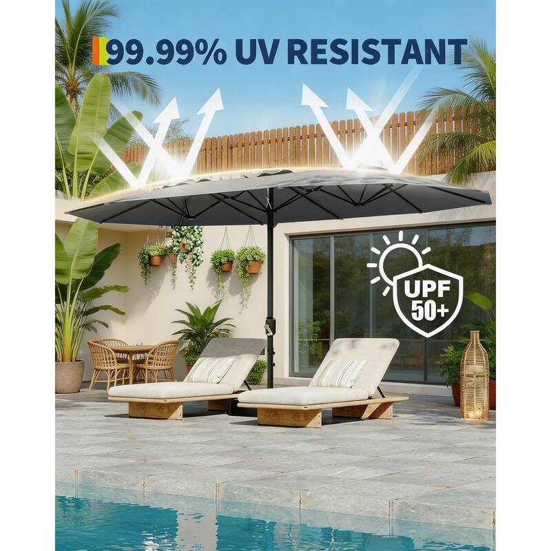 13ft Patio Umbrella, with Double Canopy, No Base