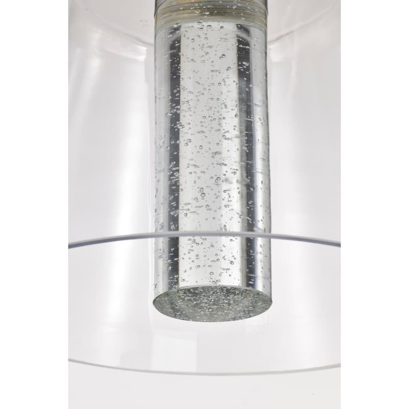 Aura 12 Inch LED Pendant Brushed Nickel K9 Bubble Crystal 3000K CCT - Brushed Nickel