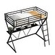 preview thumbnail 1 of 7, Twin Size X-Frame Loft Bed with Desk, Ladder, and Full-Length Safety Rails,No Box Spring Needed Black