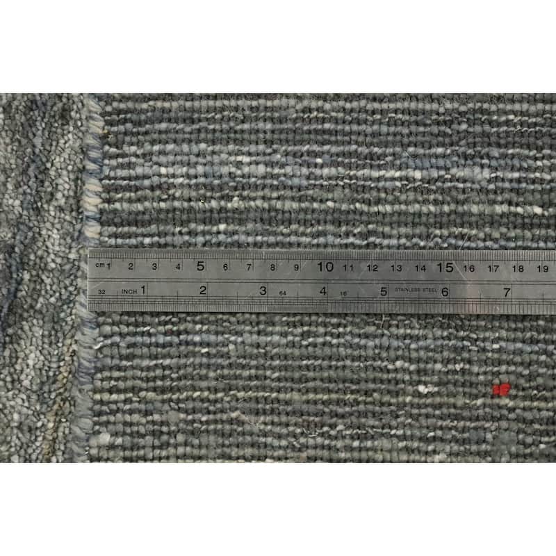Hand Knotted Oriental Viscose Silk Carpet Tribal Animal Pictorial Greys & Charcoal Gabbeh Area Rug - 9' 10'' X 7' 11''