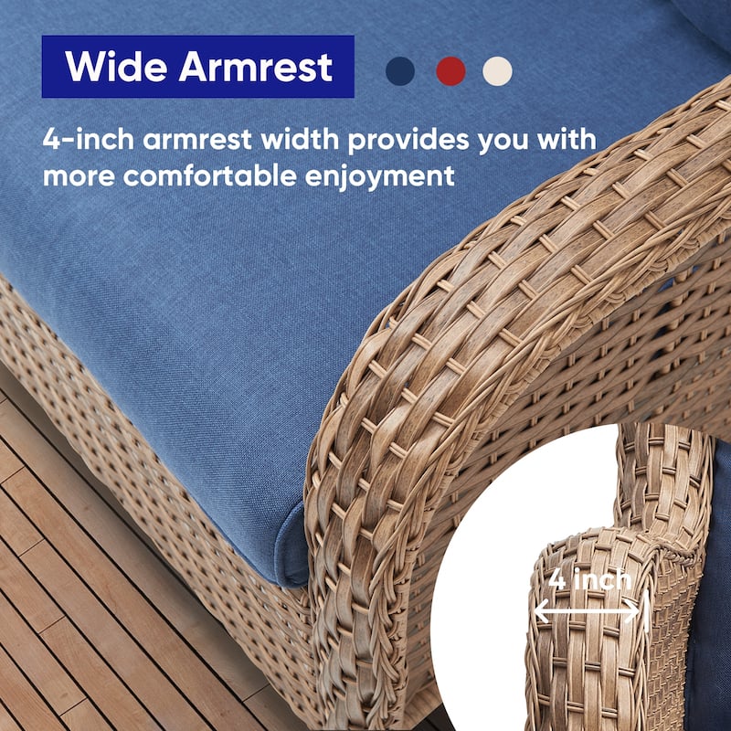Gymojoy Patio Rattan Loveseat Sofa Outdoor Wicker Loveseat