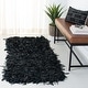 preview thumbnail 31 of 136, SAFAVIEH Handmade Leather Shag Carlijn Modern Decorative Rug 2'3" x 13' Runner - Black - Runner