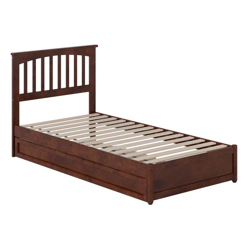 Everett Platform Bed with Panel Footboard and Twin XL Trundle