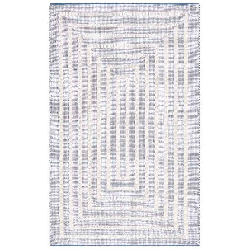 SAFAVIEH Handmade Natura Sabahat Wool Rug - 6' Square - Blue/Ivory