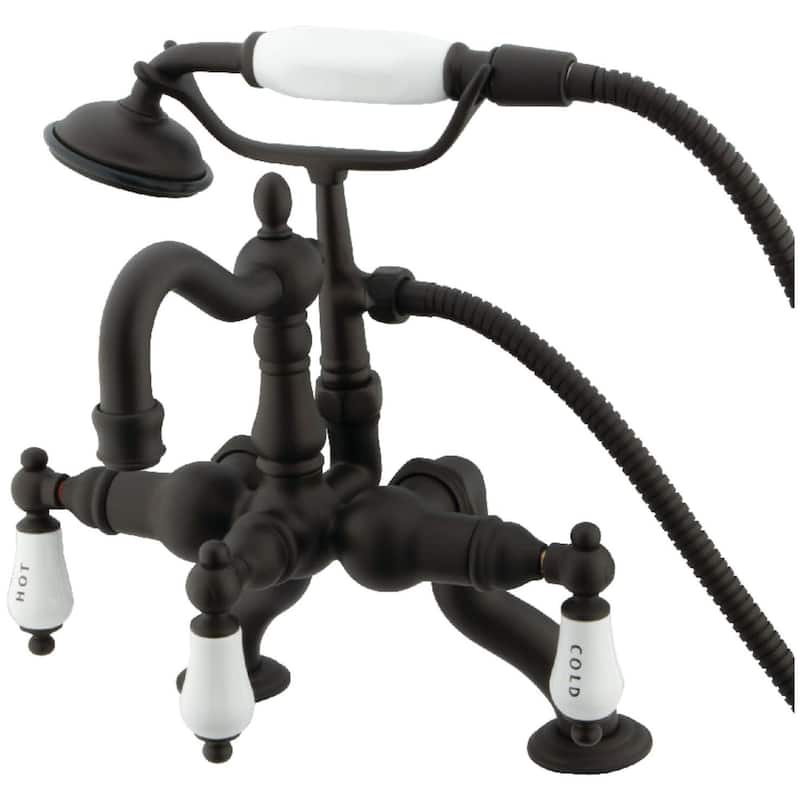 Kingston Brass Vintage Deck Mounted Clawfoot Tub Filler with Built-In - Oil Rubbed Bronze