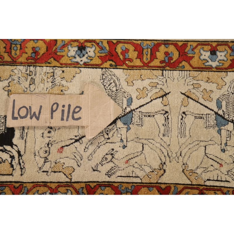 Pre-1900 Antique Vegetable Dye Kashan Mohtasham Persian Rug - 4'9"x 6'10"