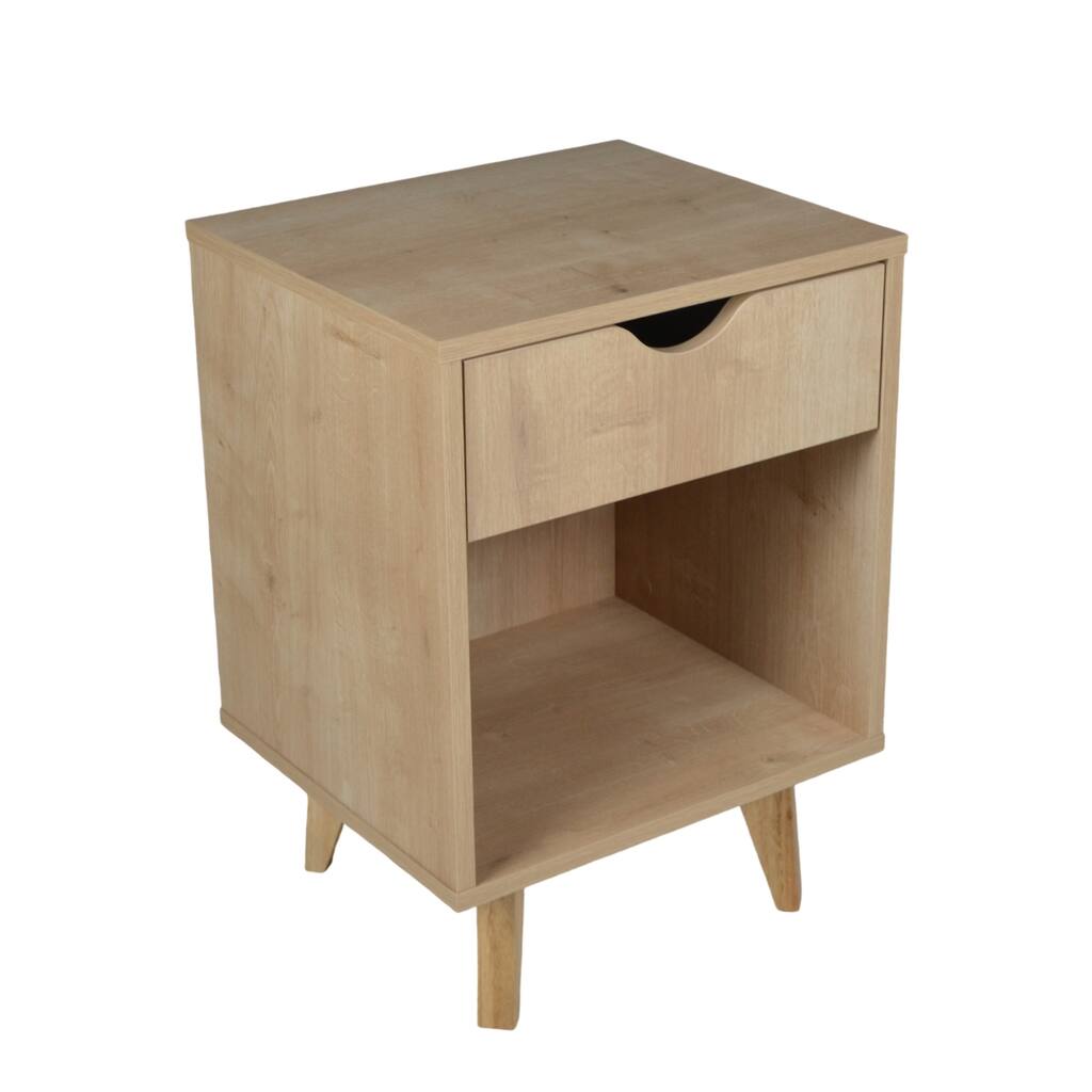 24-Inch Wood 2-Drawer Nightstand Modern Bedside or End Table with Storage