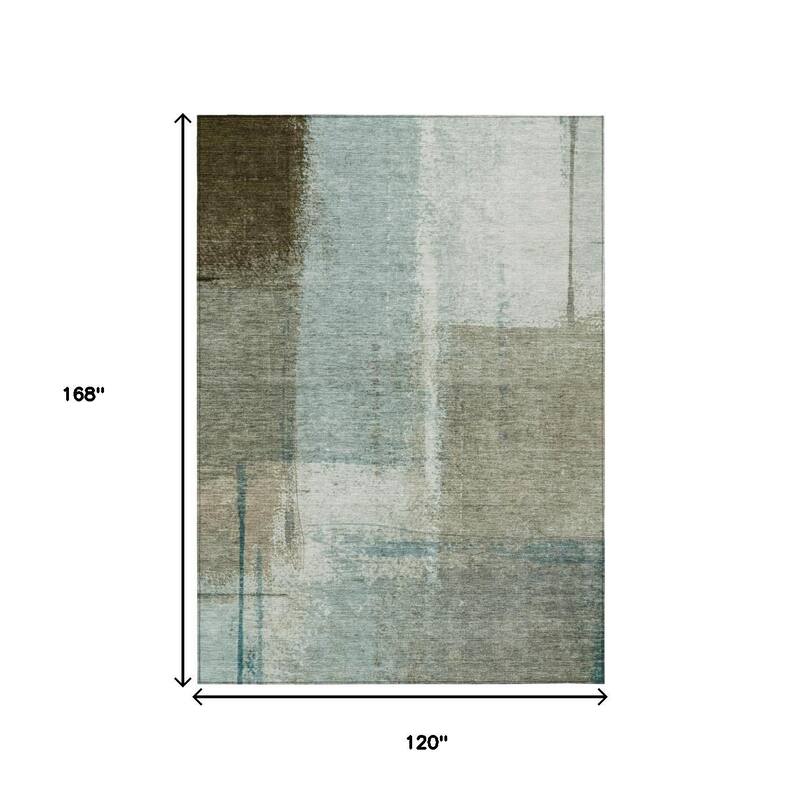 HomeRoots Abstract Transitional Rectangle Outdoor Rug