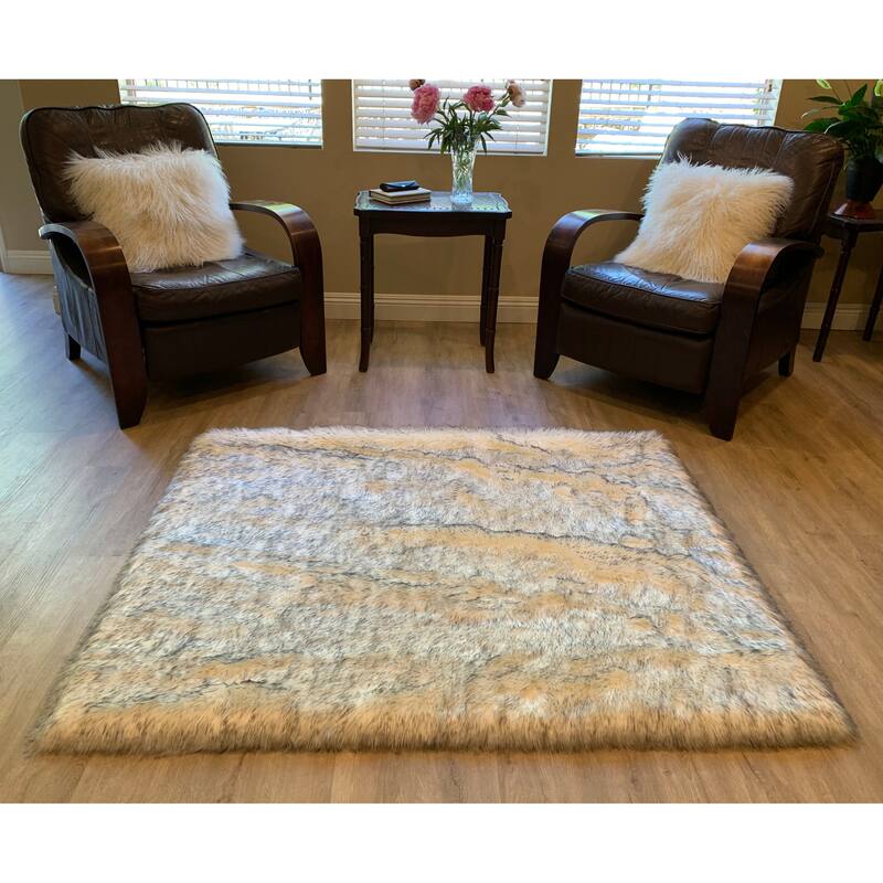 Legacy Home Faux Sheepskin Square Shag Area Rug
