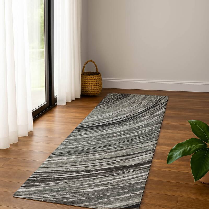Premium Washable Super Soft Contemporary Horizon Mayfield Rug - Taupe - 2'3" x 7'6"
