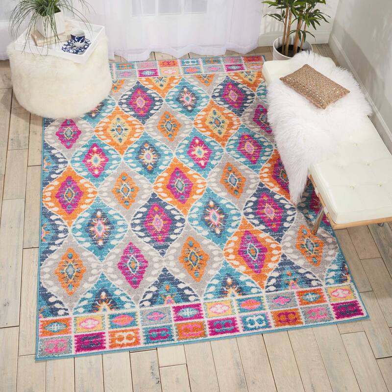 Nourison Passion Boho Geometric Tribal Area Rug - 3' 9" x 5' 9" - Multi - Rectangle