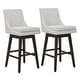 preview thumbnail 63 of 216, Luca Counter Height Swivel Barstool Set of 2 - Ivory-Fabric - Bar Height