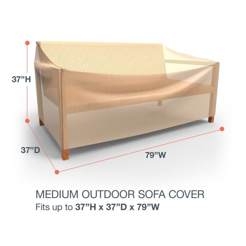 Budge StormBlock™ Savanna Tan Patio Sofa Cover Multiple Sizes - Medium - 37"H x 79"W x 37"Deep
