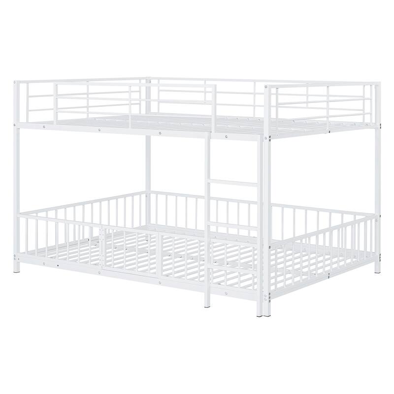 Metal Bunk Bed with Slide and Guardrails for Kids, Boys and Girls, Bedroom