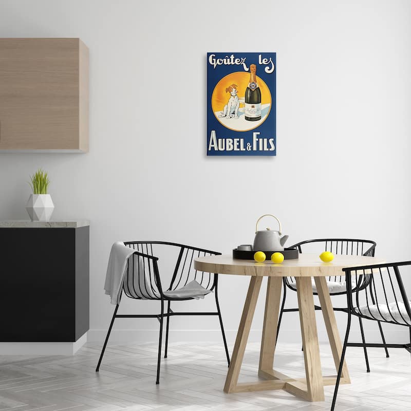 Stupell Dog & Wine Advertisement Canvas Wall Art Design By Marcus Jules