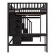 preview thumbnail 11 of 48, Full size Loft Bed with Bookshelf, Drawers, Desk and Wardrobe, Espresso