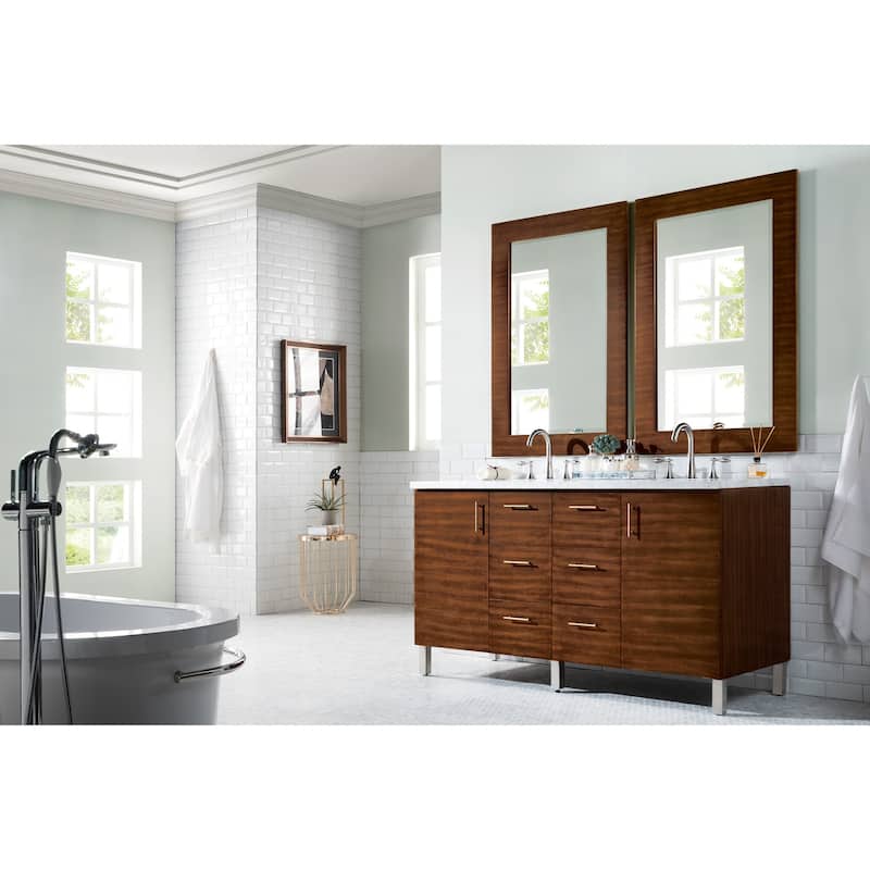 James Martin Vanities Metropolitan 60" Double Vanity, American Walnut