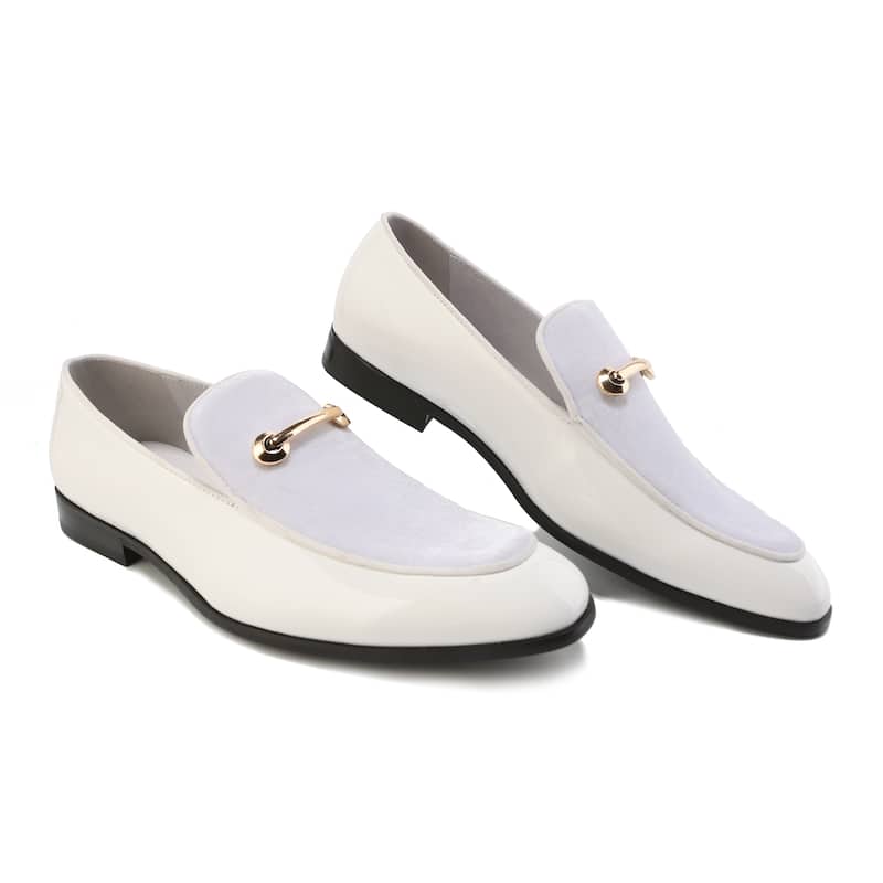 Gino Vitale Velvet & Patent Leather Slip On Dress Loafer