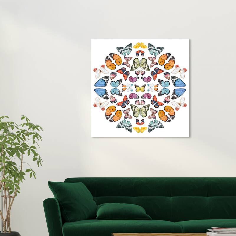 Wynwood Studio Canvas Animals Butterfly K Color Orange and Dark Orange Rustic Wall Art Canvas Print - 30 x 30
