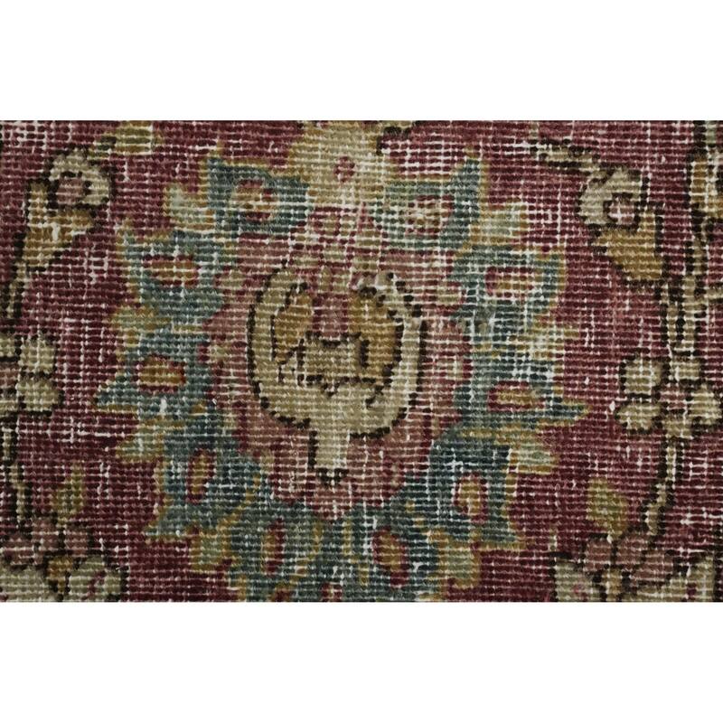 Hand Knotted Oriental 100% Wool Carpet Traditional Floral Green Tabriz Area Rug - 11' 3'' X 8' 2''