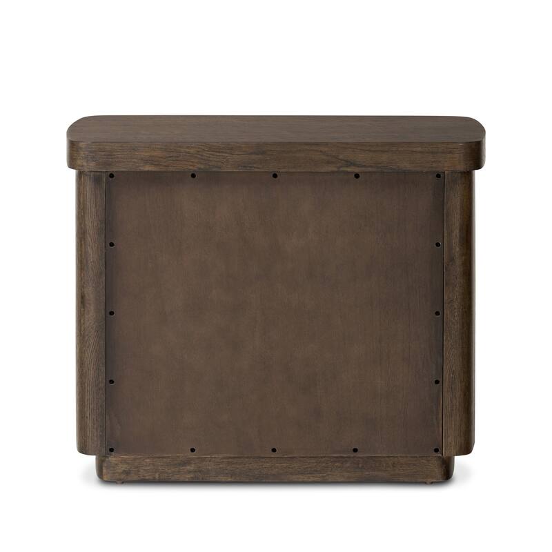 Cater Nightstand-Rustic Brown Oak Veneer