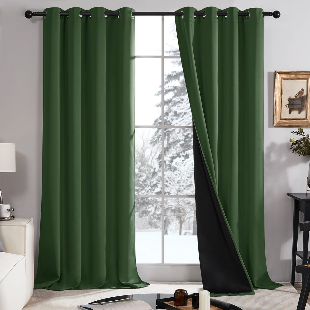 Deconovo 100 Percent Blackout with Liner Grommet Curtain (2 Panel)