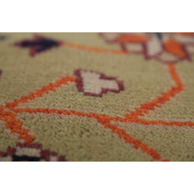 Light Green Heriz Serapi Indian Large Rug Handmade Wool Carpet - 11'11"x 14'6"