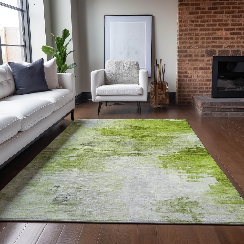 Machine Washable Indoor/ Outdoor Chantille Abstract Ombre Rug