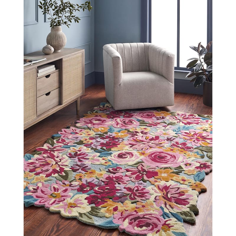 Marisela Coastal Floral and Botanical Area Rug - 5' x 7' 6" - Multi-Color