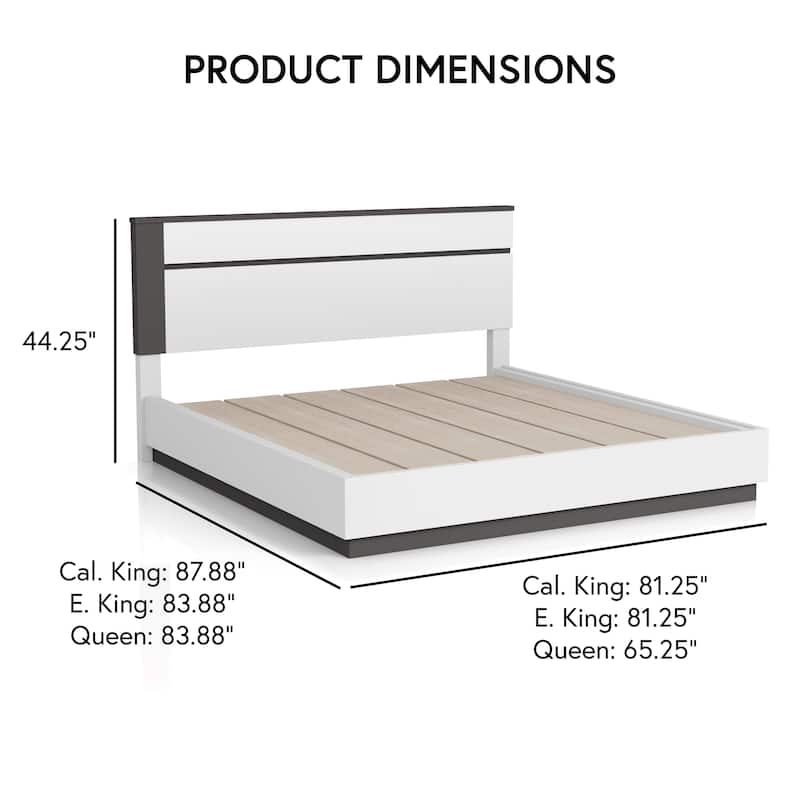 Conjira Modern White Wood 5-Piece Platform Bedroom Set (USB) by Furniture of America