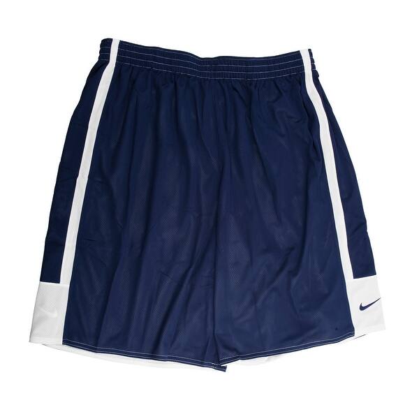 Shop Nike Dri Fit Men S Reversible Navy White Basketball Shorts