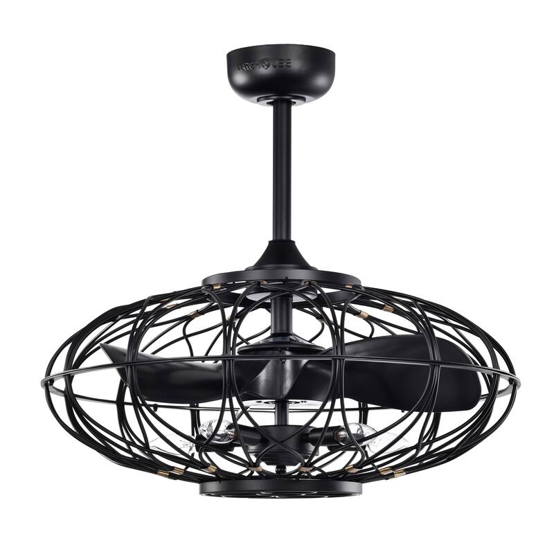 Melton 26 Inch Clean Line Matte Black Fandelier with Remote