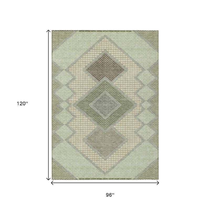 HomeRoots Geometric Transitional Rectangle Outdoor Rug