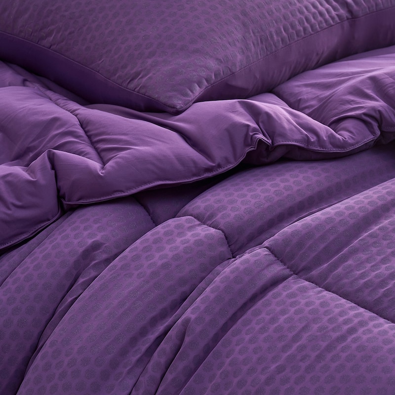Snowflakes - Coma Inducer® Oversized Comforter Set - Purple Acai